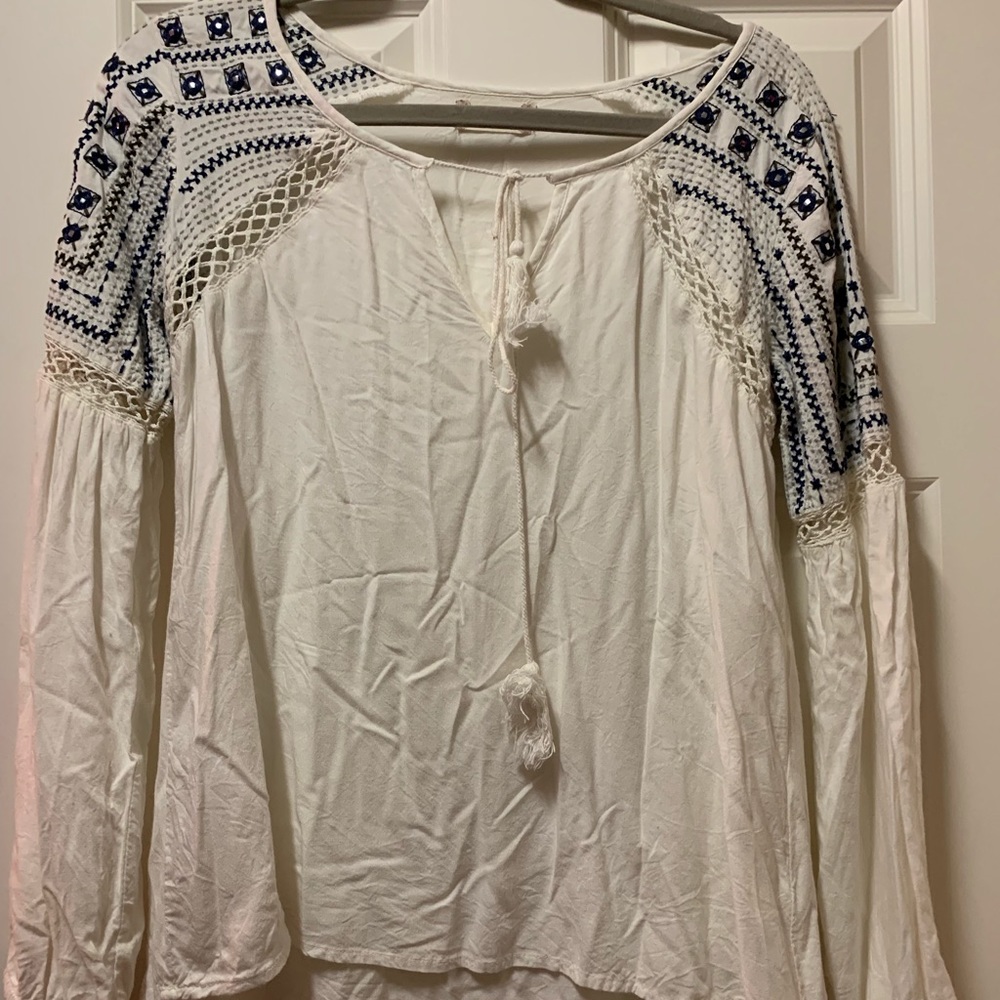Creme boho blouse